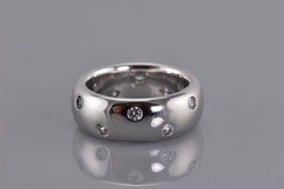 Affinity Sterling Silver Cubic Zirconia Speckled Polished Band Ring 925 Sz: 5
