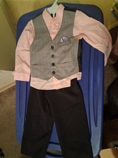 Formal Wedding Boy's Vest, Pant Set 5-Piece with vest, pants, Shirt