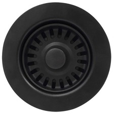 GZILA 3-1/2 Inch Kitchen Sink Basket Strainer and Stopper Drain Black