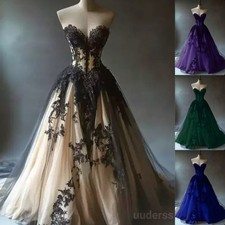 Gothic Wedding Dresses Black Lace Sweetheart Off Shoulder A Line Bridal Gowns