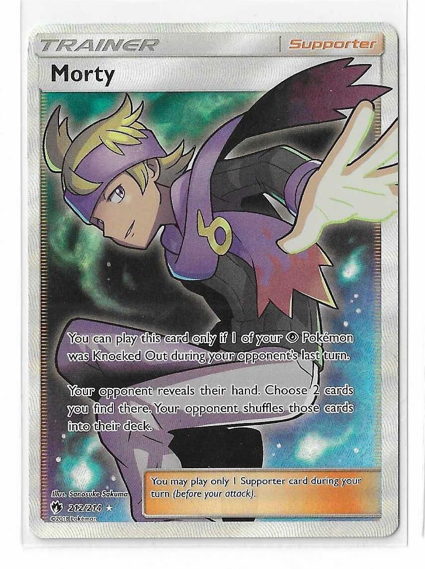 Morty 212/214 Lost Thunder Sun & Moon S&M Full Art FA Pokemon TCG Card NM