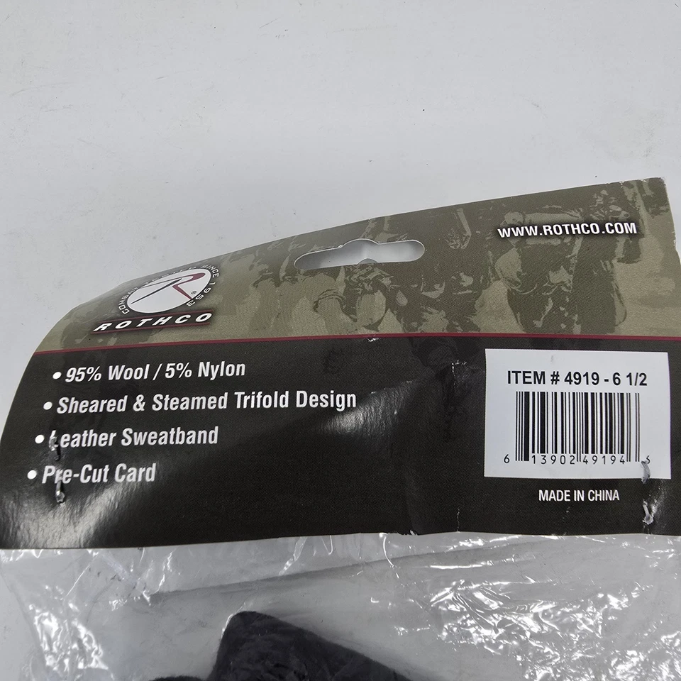 Boina de uniforme de lana negra lista para inspección militar con flash azul tipo ejército de EE. UU. Foto 4 de 4