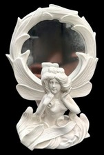 Vintage Fitz  Floyd Art Nouveau Style Fairy Vanity Mirror White Ceramic 9  