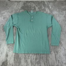 Vintage Gap Shirt Mens Medium Green Long Sleeve Henley Cotton Made In USA Tee