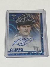 2019 Topps Chrome Blue Refractor Auto /150 Nicholas Ciuffo #RA-NC RC Rookie Rays