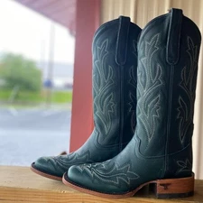 Lane Women's Saratoga Square Toe Boot in Emerald