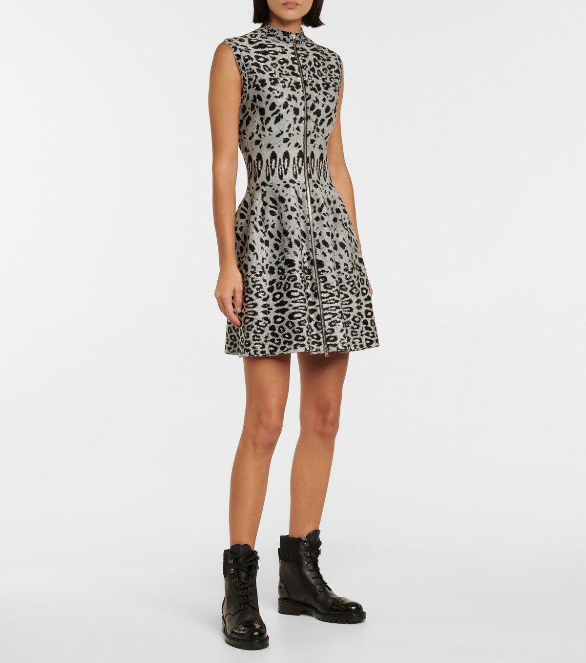 SAOLA Stivali da combattimento CHRISTIAN LOUBOUTIN Mayr in pelle nera con cappuccio e suola 38 5