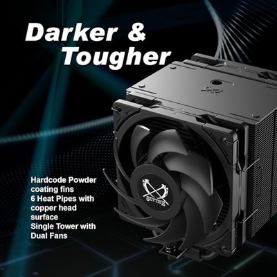 SCYTHE MUGEN 6 DUAL FAN BLACK EDITION CPU AIR COOLER, INTEL LGA1700, -  BLACK