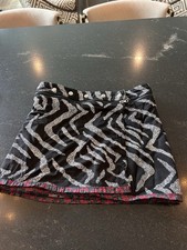 reversible snap-button wrap mini skirt-zag zebra print And Tropical Adjustable
