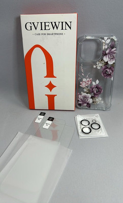 Gviewin iPhone 15 Pro Hülle Stoßfest Slim Lila 1er Pack Clear Grip 1er Pack
