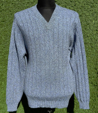Luxury Loro Piana 100% Cashmere V-Neck Cable Knit Sweater Size IT 54 XL Mens