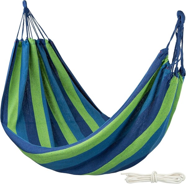 ⭐ Hamaca colgante de algodón para camping y exterior | Hamaca jardín exterior  ⭐