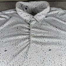 Adidas Parley Polo Shirt Mens XL White Geometric Print Golf Performance Top