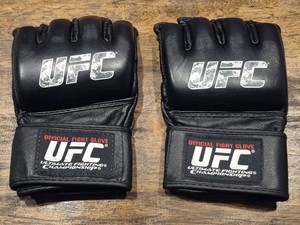 Gants De Combat UFC Pro MMA – Cuir Vachette Noire, Paume Ouverte, Taille M – Officiel