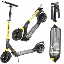 Cityroller Kinder Roller 200mm Luftreifen Federung Schwarz Gelb