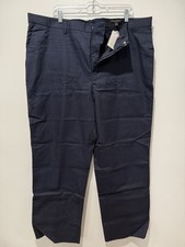 NWT BANANA REPUBLIC Slim Fit Non Iron Navy Stretch Cotton Dress Pants 42 x 32