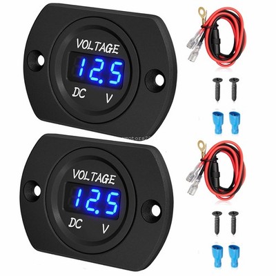 LED Digital Voltmeter 12-24V Panel Volt Gauge Universal for Car RV Marine Boat