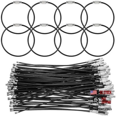 cobee Steel Wire Keychain, 100pcs 6 Inches Stainless Steel Loops Cable Key