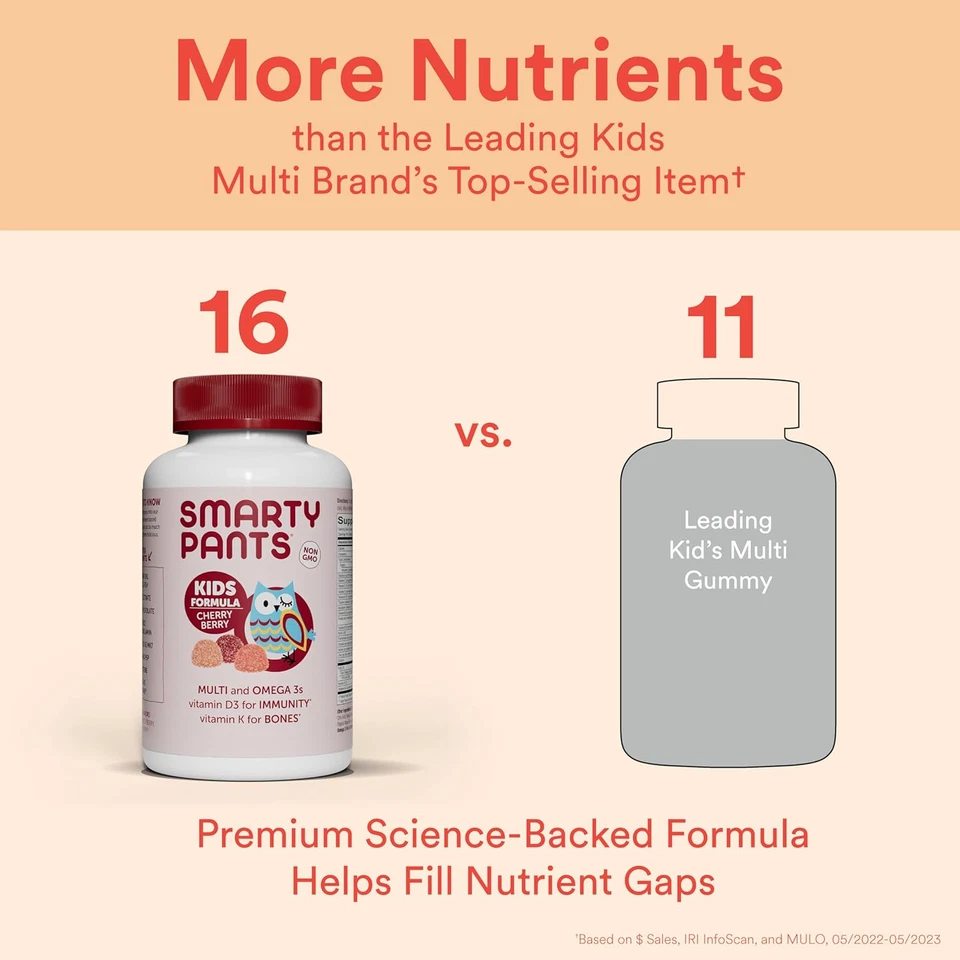 Gomitas multivitamínicas para niños: aceite de pescado Omega 3 (EPA/DHA), vitamina D3, C, vitamina B1 Foto 3 de 4