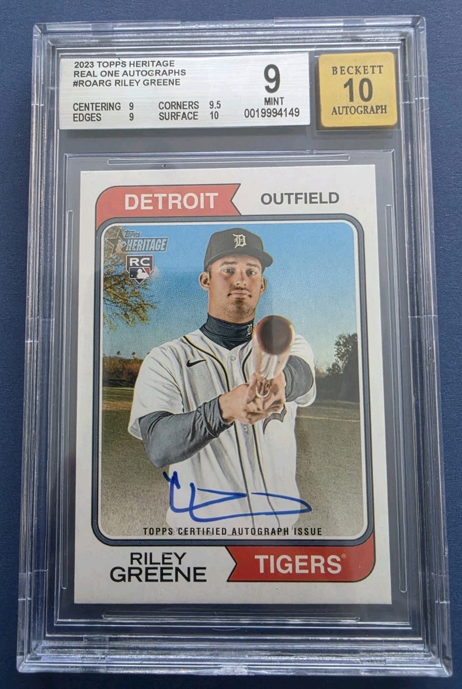 2023 Topps Heritage - Real One Autographs Riley Greene #ROA-RG (AU, RC)