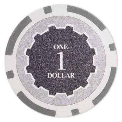 Eclipse 14g Bulk Poker Chips (50-Pack) Clay Composite - $1 White
