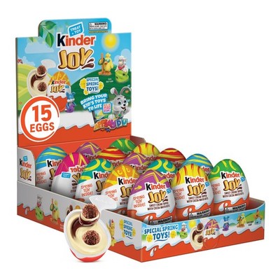 Kinder Joy Easter Eggs, Sweet Cream and Chocolatey Wafers with Toy Inside, 10...