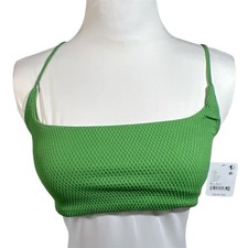 Free People Movement Shuffle Bra M/L Green Spaghetti Strap Activewear Yoga Top