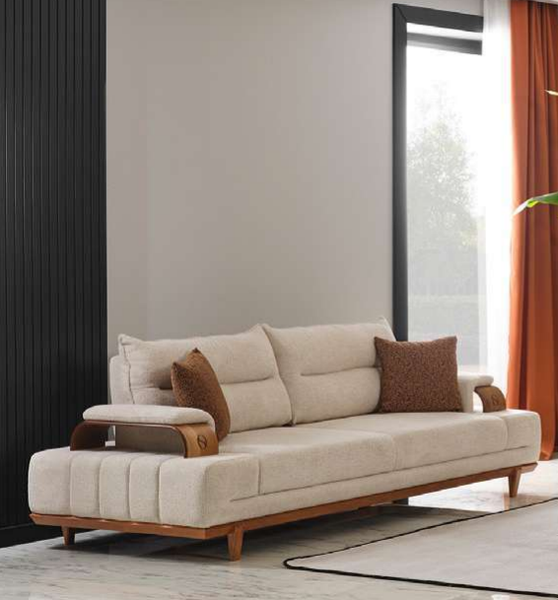 Dreisitzer PolstermöBel Couch 243Cm Wohnlandschaft Sofa Sitzpolster-image