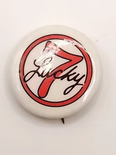 Lucky Seven Pin Red White  Number 7  Collectors 