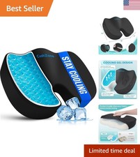 Multi-use Back Pain Relief Gel Seat Cushion - Removable Cover For Easy Care Multi-use Back Pain Relief Gel Seat Cushion - Removable Cover For Easy Care