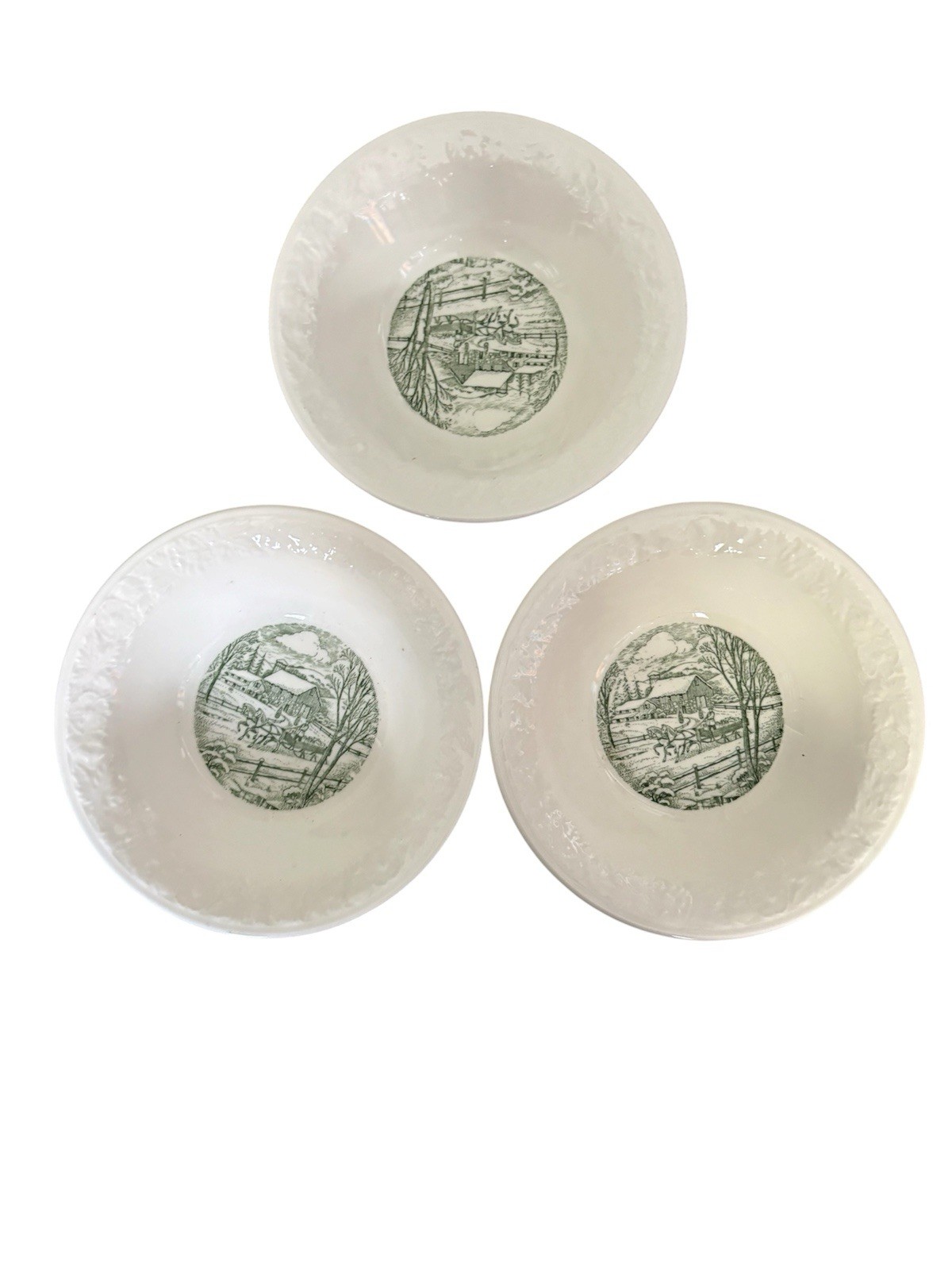 Vintage Pastoral Taylor Smith & Taylor Soup/Cereal Bowls, 6.5”, Set Of 3