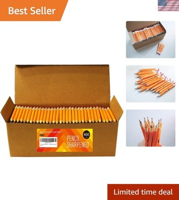 400Pcs Half Pencils with Smudge-Free Eraser Tops - Ideal for Classroom & Events