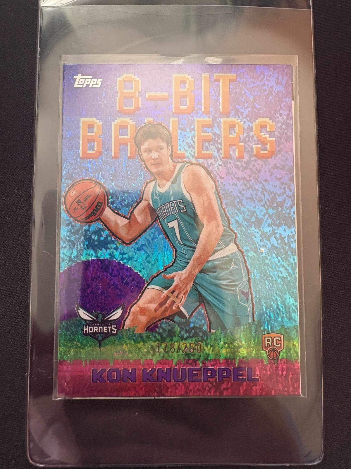 2025-26 Topps Basketball Kon Knueppel RC 8 Bit Ballers Purple Holofoil /250