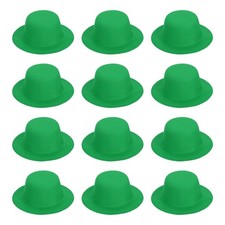 5.3 Inch Mini Formal Hats, 12 Pcs Miniature Doll Hats for Crafts, Green