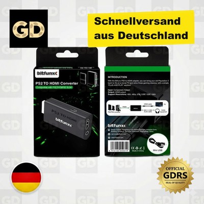   bitfunx - HD HQ HDMI-Adapter für Sony Playstation 2 PS2 - Schwarz  