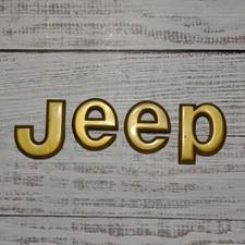 Oem 93-98 Jeep Grand Cherokee Xj Zj Gold Hood Header Panel Emblem Letters
