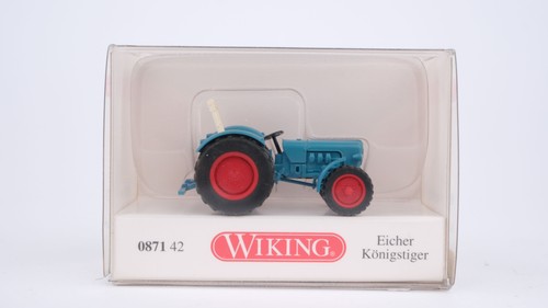 Wiking H0 087142 Eicher Königstiger tractor con barra antivuelco | Condition: Gebraucht