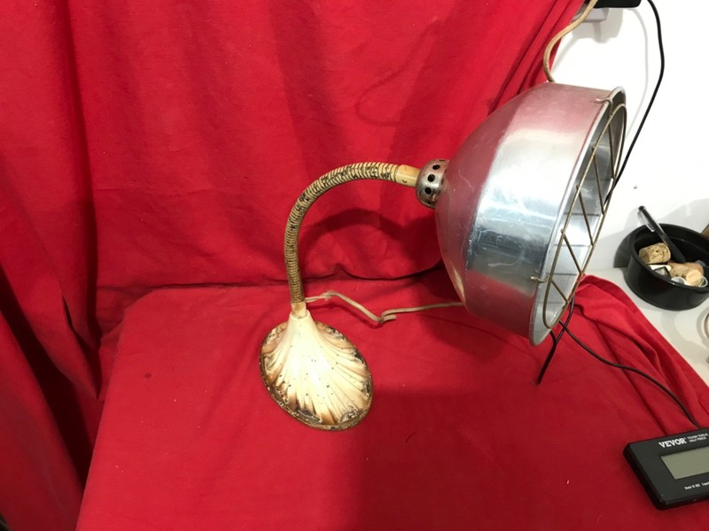 Vintage Deco Gooseneck Heat Lamp 1930s-40s Heavy Iron Base *Working* estate find