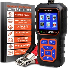 BT60 PRO Car Battery Tester 6V/12V/24V, 2 120Ah, 100 3000 CCA, Alternator S...