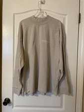 ESSENTIALS Fear of God Beige Khaki Cotton Jersey Long Sleeve T-Shirt Size XL
