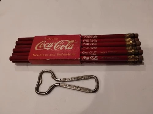 Vintage Coca-Cola Pencils One Dozen “REFRESHING & DELICIOUS " with Bottle Opener