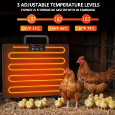 Chicken Coop Heater Radiant Chicken Heater for Inside Coop 200W Adjustable Temp