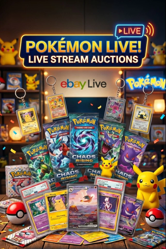 🔥Chaos Rising RIP & SHIP + LIVE AUCTION! Keychains & Singles! 🔥