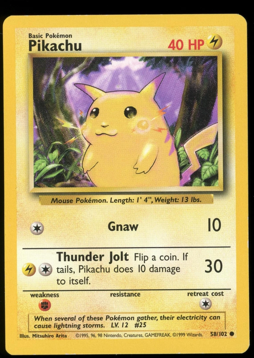 Pikachu Pokémon TCG Individual Trading Card Games Base Set in