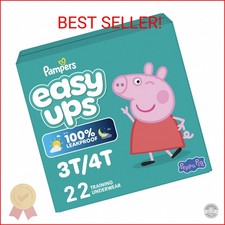 Pampers Training Pants - Easy Ups Girls  Boys - Size 3T-4T, 22 Count, Peppa Pig