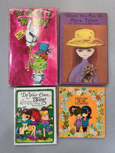 Vintage 70s Neon Counterculture Hippie Gift Book Lot Hallmark AG Big Eye Kitsch