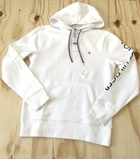 Tommy Hilfiger Men's Plain Hoodie Sweatshirt, BRIGHT WHITE, S