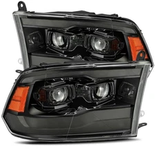 AlphaRex For Ram 1500HD 2009-2018 Projector Headlight LUXX Plank Style Jet Black