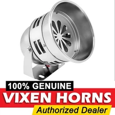 ELECTRIC MOTOR DRIVEN AIR RAID SIREN ALARM CAR/TRUCK 12V CHROME COLOR VXS4006C