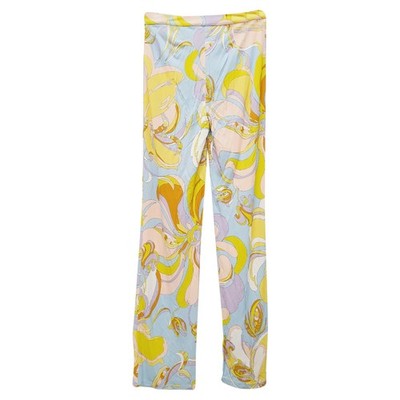 Emilio Pucci Bedruckte Hose Gerades Bein Aus Viskose Damen Mehrfarbig Größe 40